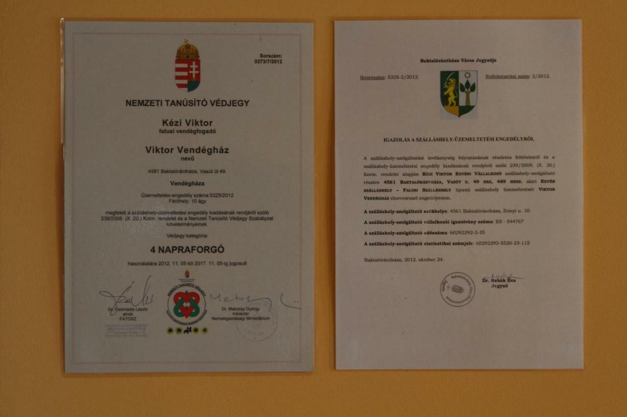 Viktor Vendeghaz Es Apartmanhaz Baktaloranthaza Екстериор снимка